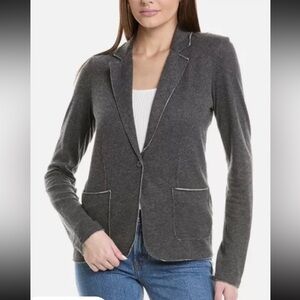 MAJESTIC FILATURES Double Faced Cotton Cashmere One Button BLAZER Sz 1(S)  EUC